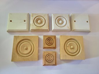 8 Wooden Bullseye Rosette Corner Blocks