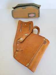 Vtg  Craftsman Leather Power Tool Holster And Bucket Boss Tool Pouch