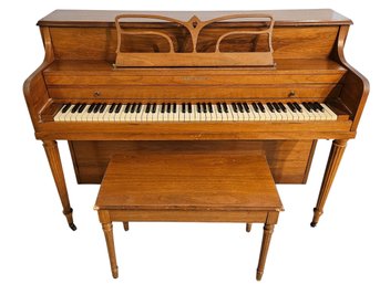 Vtg Hallet Davis & Co Upright Piano With Bench