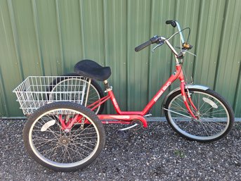 Sun Bicycles Traditional 24' Red Trike Adult Tricycle