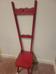 Vintage High Back Wood Chair