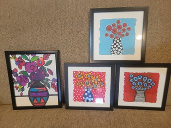 4 Framed Vase With Flowers Wall Art