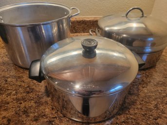 3 Stainless Steel/Aluminum Pots
