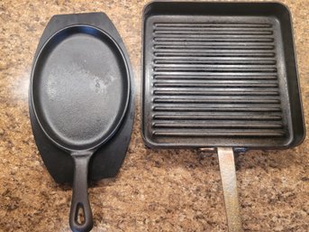 Grilling Skillet And Cast Iron Fajita Skillet Set