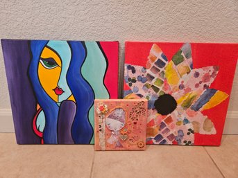 3 Painted Canvas Wall Art