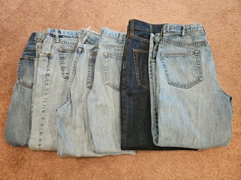 6 Pairs Of Lands End Mens Size 36 Traditional Jeans
