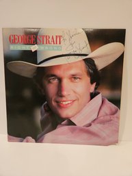 Autographed George Strait Right Or Wrong LP 1983