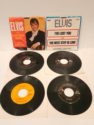 6 Elvis Presley 45 RPM Vinyl Records