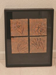 Framed Copper Color Canvas Paintings