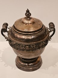 Vtg Quadruple Silver Plated Bowl With Spoon Holders