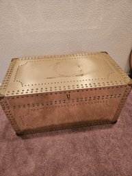 Trunk Line Vtg Gold Brass Studded Trunk