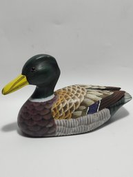 Hand Carved & Painted Wooden Mallard Duck