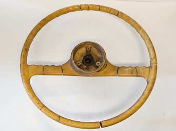 Vtg Ivory Color Plastic Steering Wheel