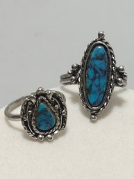 Costume Faux Turquoise Rings Adjustable