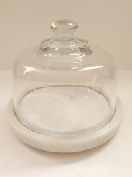 Marble Base Cheese Dome With A Cloche Lid