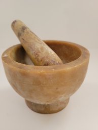 Vtg Soapstone Mortar And Pestle Set