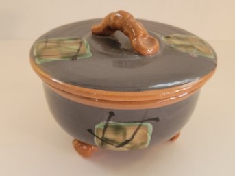 Vtg Signed Studio Stoneware Casserole Dish