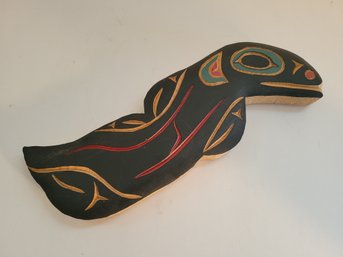 Signed Northwest Wood Carving Of An Otter Wall Art