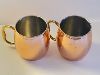 2 Moscow Mule Copper Plated Mugs