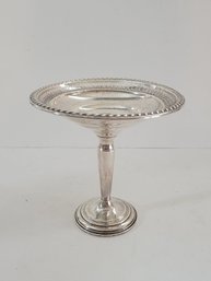Vtg Sterling Silver Weighted Pedestal Candy Dish
