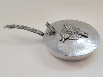 Vtg Rodney Kent Hammered Aluminum Silent Butler