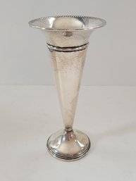 Vtg Sterling Silver Trumpet Vase