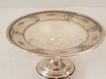 Vtg Wallace Rose Point Sterling Silver Compote Dish