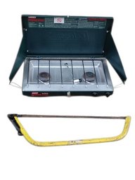 Camping Lot Coleman Propane Stove And Bow Sawqe