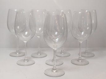 8 Clear Glass Wine Glasses
