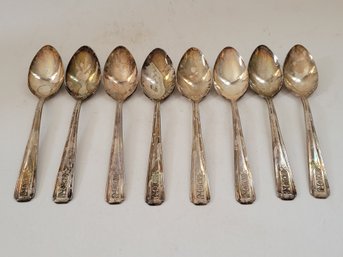 8 Vtg Viceroy Co. Silver Plated Teaspoons