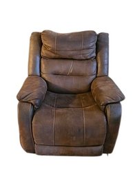Brown Faux Leather Electric Recliner