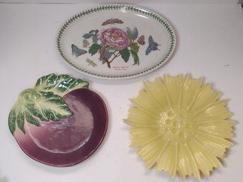 3 Floral Garden Plates