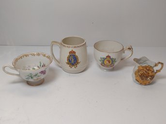 Lot Of 4 Vtg Teacups Mug And Creamer