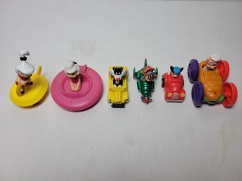 Vtg Cartoon Characters In Cars X 6