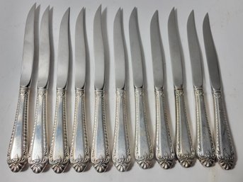 11 Vtg Reed & Barton Silver Plated Dinner Knives