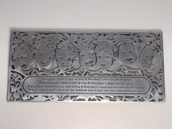 Pewter Monday's Child Rhyme Wall Sign