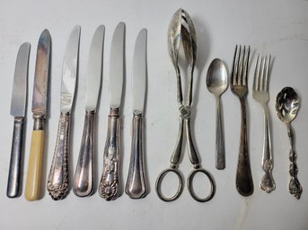 Vtg Silver Plated Assorted Flatware X 11