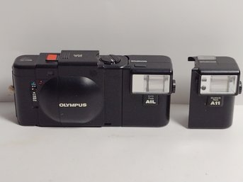 Olympus XA 35mm Compact Film Camera And A11 Flash Attachment