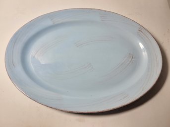 TAG Slate Blue Oval Ironstone Serving Platter
