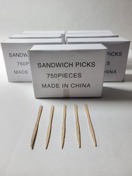 7 Boxes Of Wooden Sandwich Picks