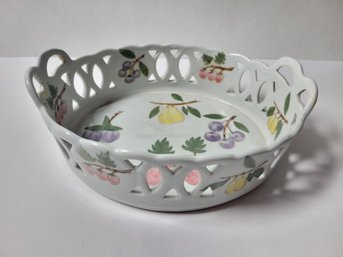 Thailand Porcelain Reticulated Fruit Bowl