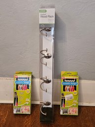 Wonder Hangers And Wood Rack With Hooks