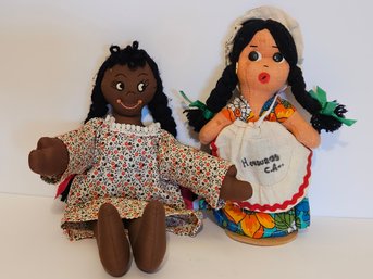 2 Vtg Collectible Souvenir Dolls