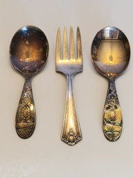Vtg  WM Rogers Silver Plated Baby Fork And Spoons