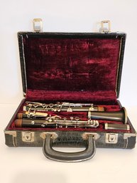 Vintage Wood Clarinet And Carrying Case
