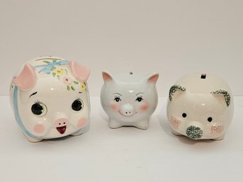 3 Vintage Piggy Banks
