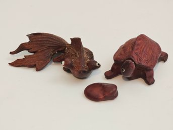 Vintage Asian Style Carved Wooden Figurines