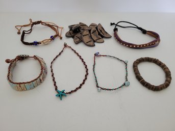 7 Brown Tone Bracelets