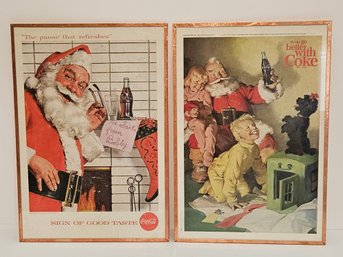 2 Vtg 1950's 1960's Coca Cola Advertisements