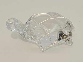 Clear Art Glass Turtle Figurine